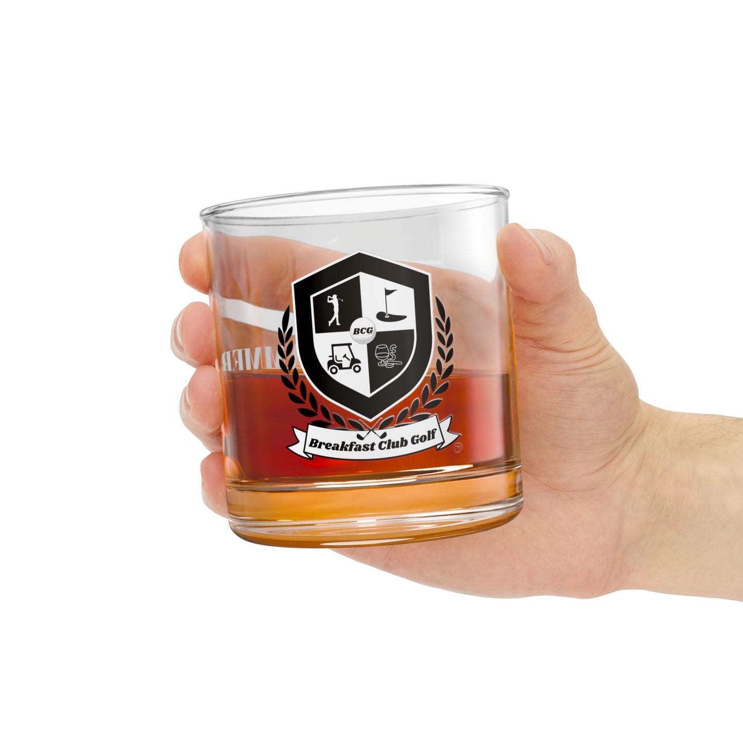 The "hammer" Rocks Glass, 10oz black logo