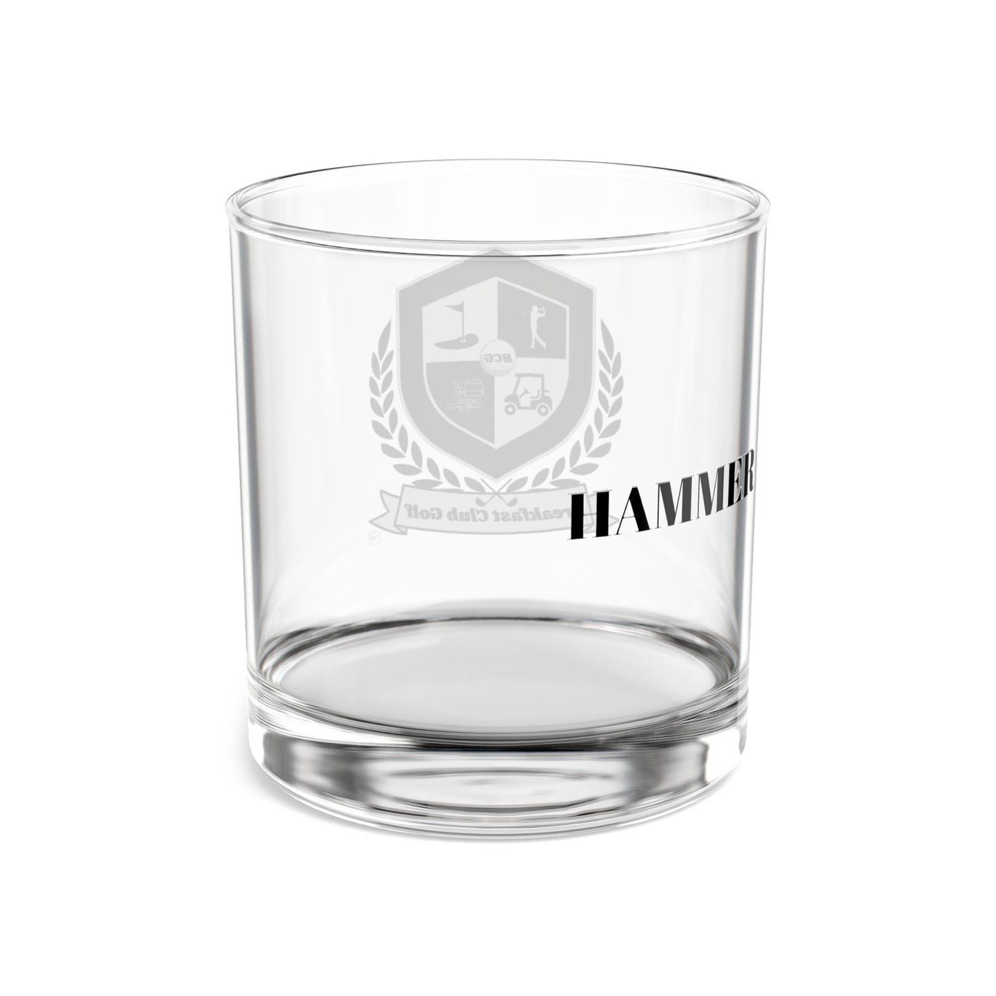 The "hammer" Rocks Glass, 10oz black logo