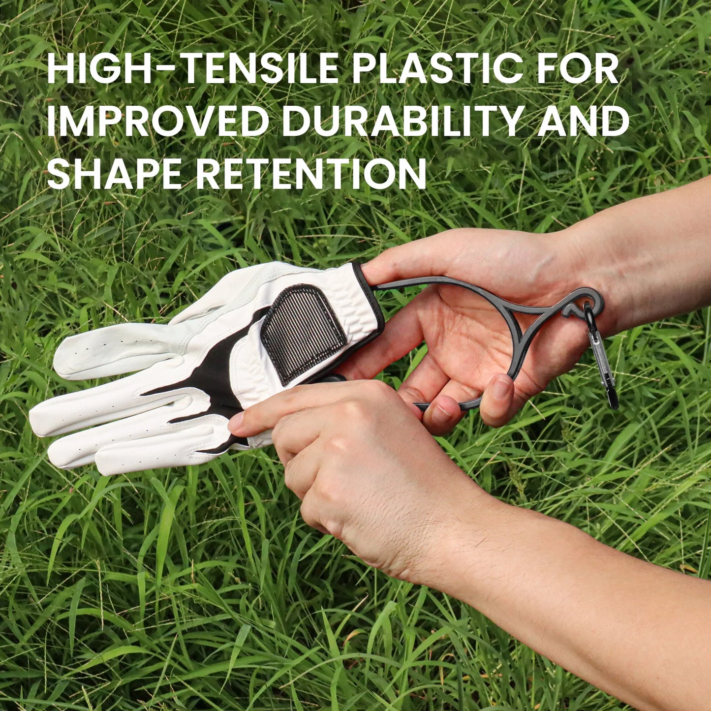 Golf Gloves Stretcher Universal with Carabiner Clip 1 Pack, Durable Glove Support Plastic Holder Hanger Keeper Dryer