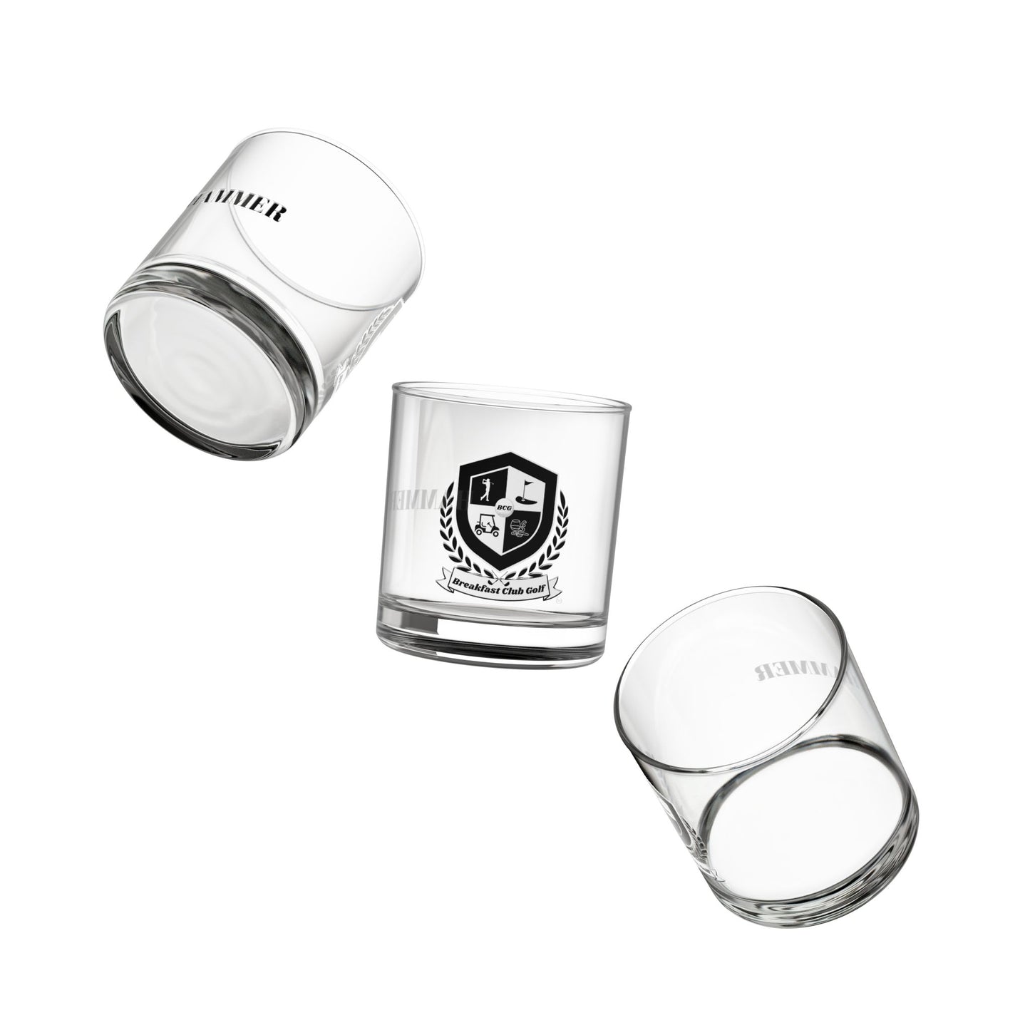 The "hammer" Rocks Glass, 10oz black logo