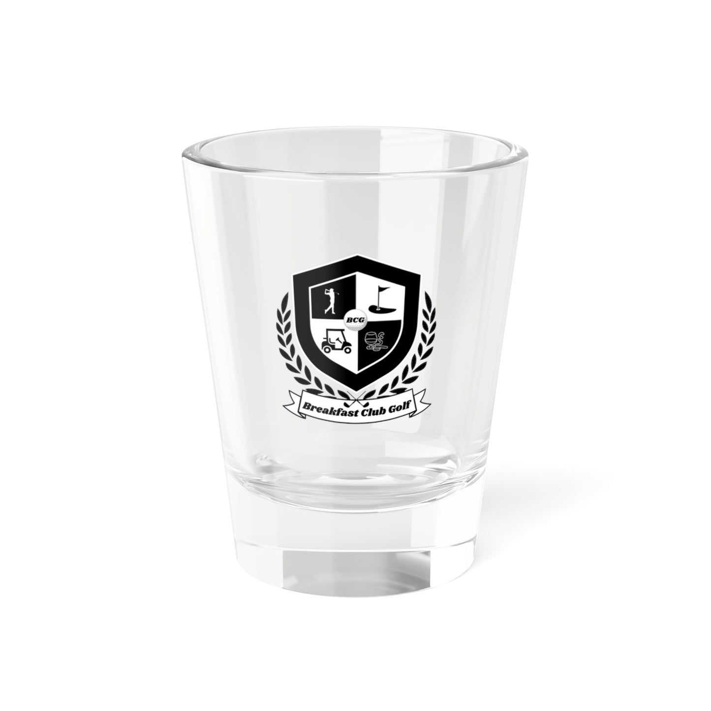 The "Wado" Shot Glass, 1.5oz black tees logo