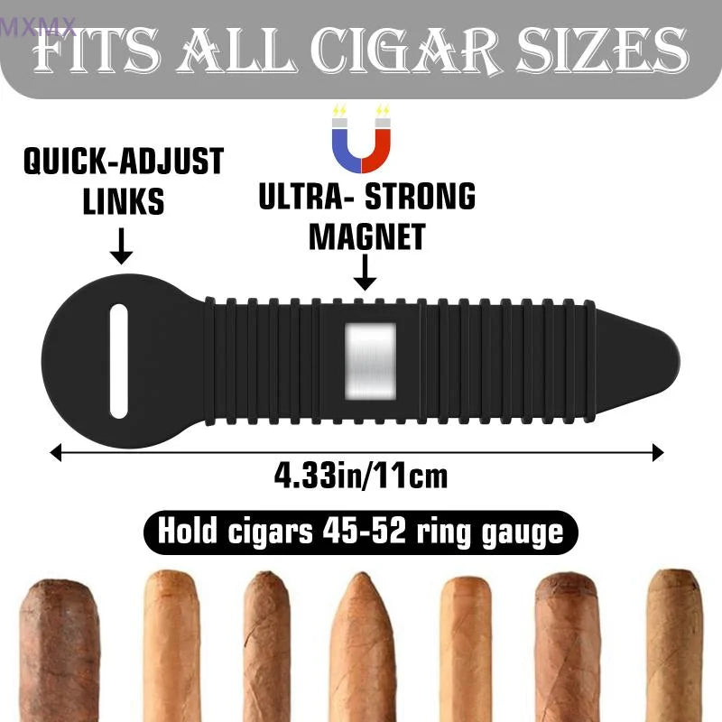 Magnetic Cigar Holder Silicone Cigar Holder For Golf Cart Portable Silicone Cigar Holder Clip Travel Smoke Groove Smoking Tool