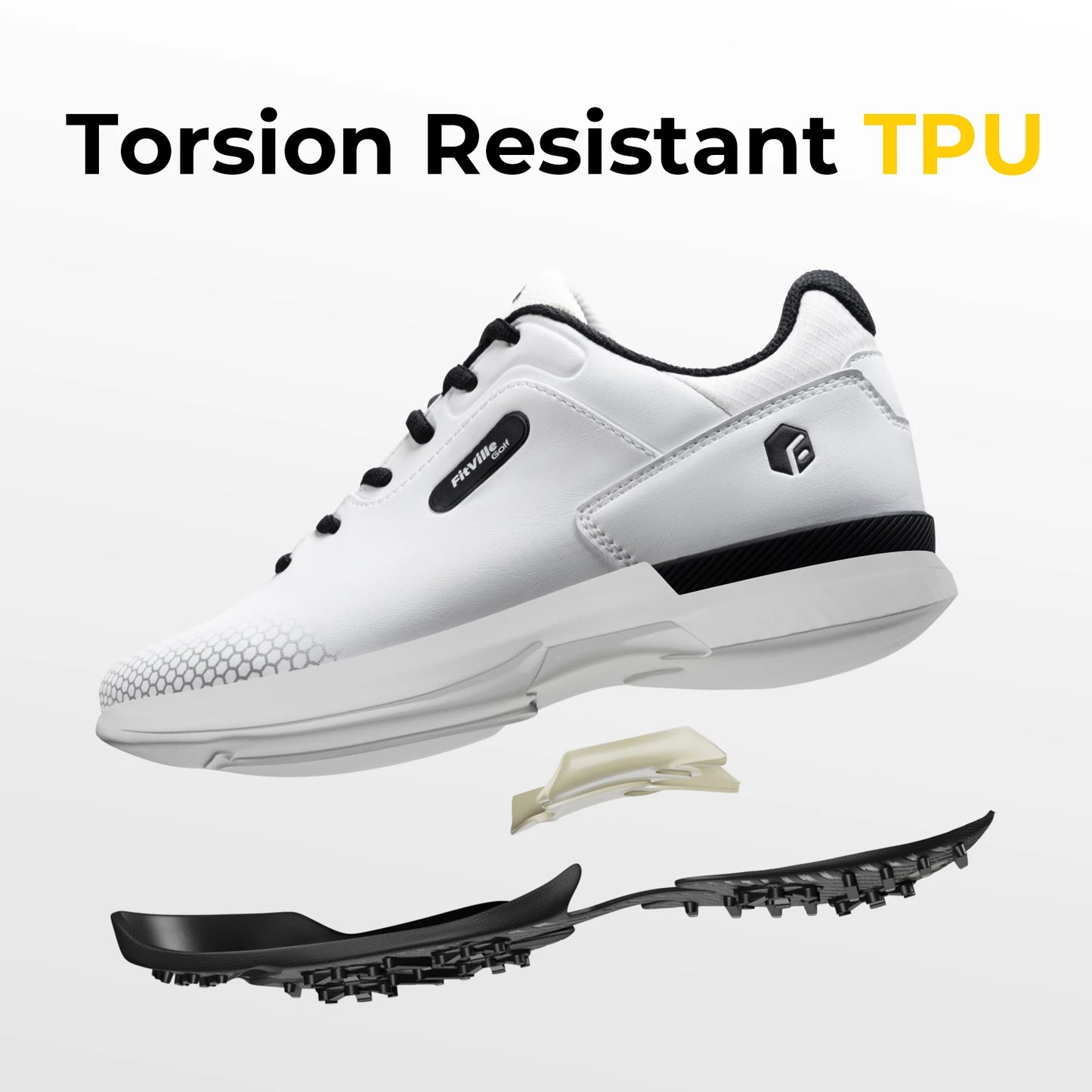 FitVille Wide Men's Golf Shoes Non-slip Wear-resistant Comfortable Sports Shoes for Swollen Feet Relieves Toe Pain