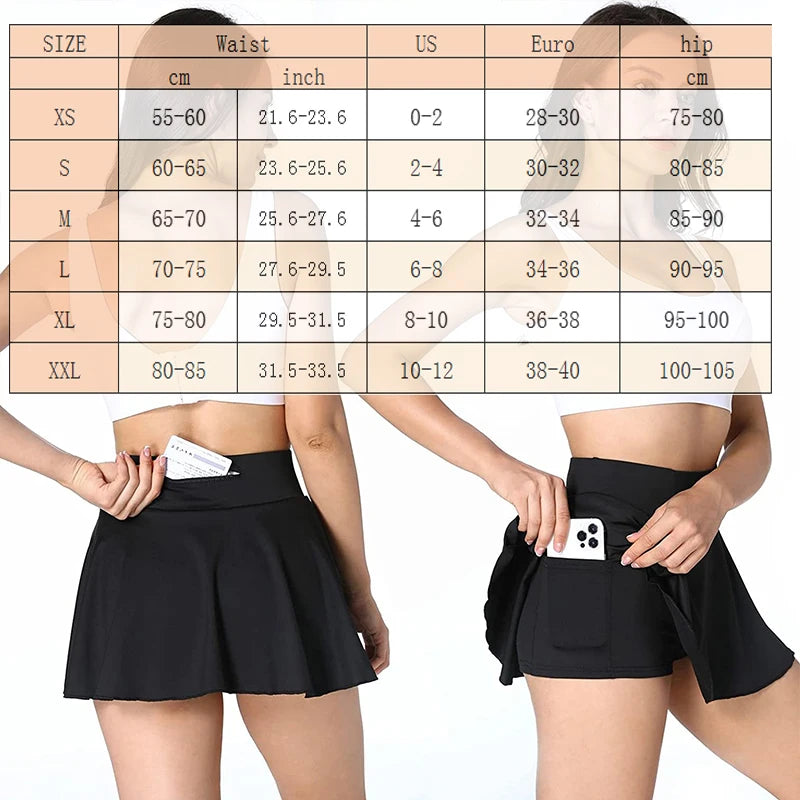 Aiithuug Side Pocket Zipper Golf/Tennis Skirt Athletic Pleated Mini Skirt Performance Golf Tennis Skorts Skirts for Women with Pocket