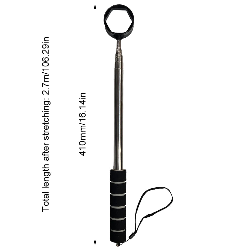 8+ FT Stainless Ball Retriever Telescopic Golf Ball Picker Non-Slip Handle Extendable Golf Ball Retriever