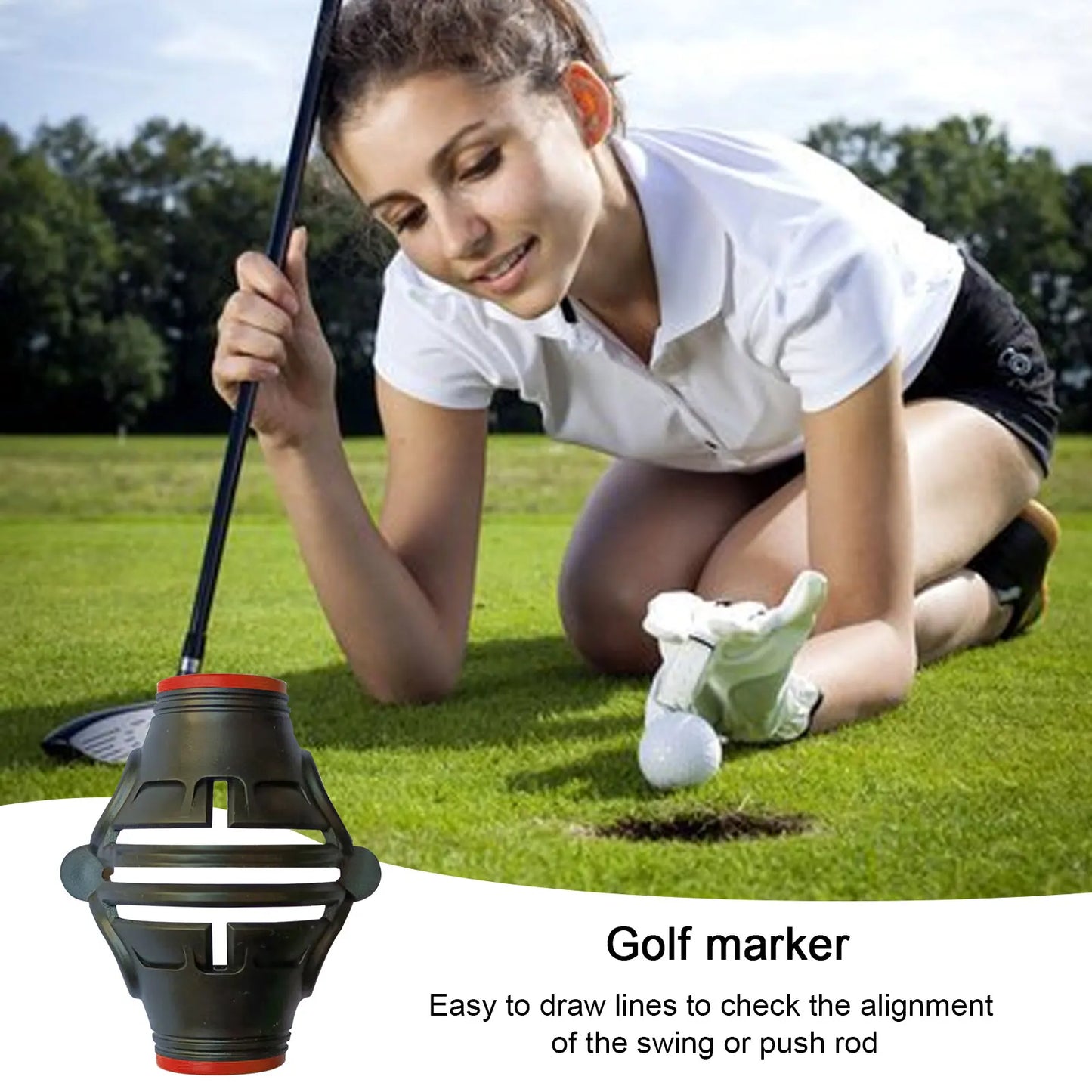 Golf Ball Marker Putting Practice Tool Golf Ball Mark Tool Template Alignment Putter Marking Liner Golf Supplies Accessories