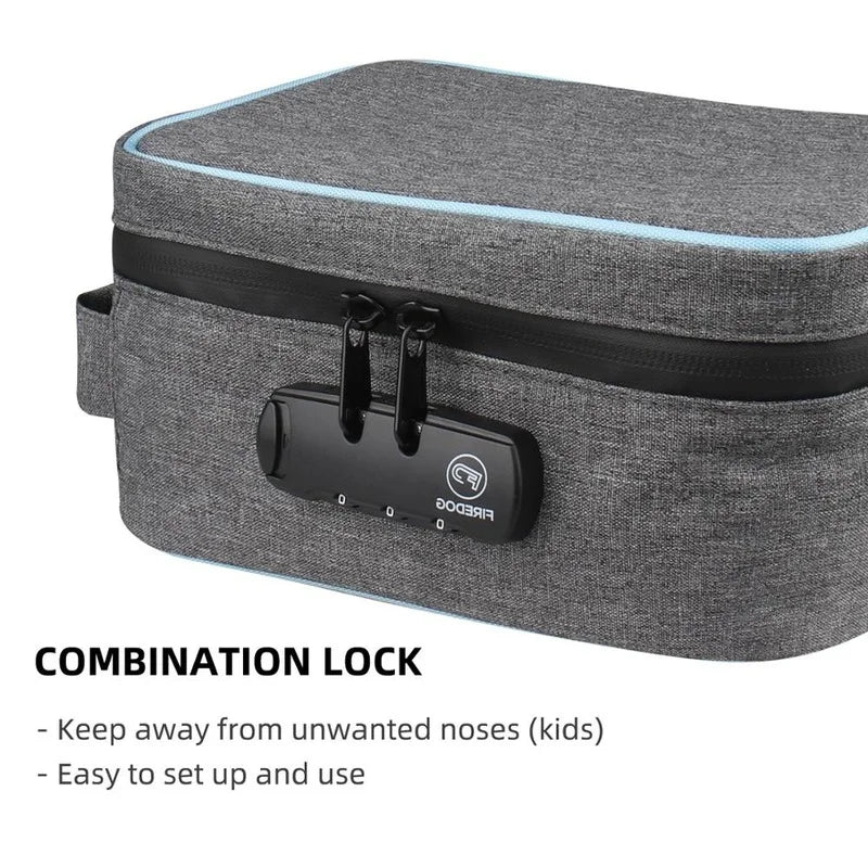 The "Spencer" Smell Proof Cigarette Smoking Stash Bag Tobacco Herbs Combination Lock Container Cigar Grinder Pipe Travel Box Digital Bag