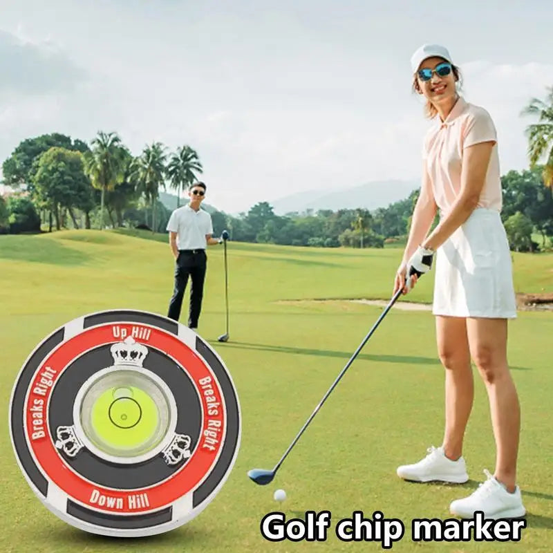 High Precision Golf Ball Marker With Level Meter 2 Sided Alignment Reader Tool Golf Position Mark Golf Accessories