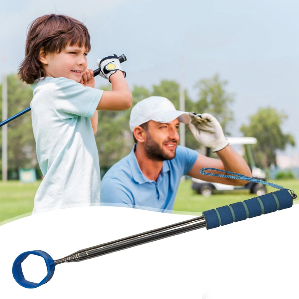 8+ FT Stainless Ball Retriever Telescopic Golf Ball Picker Non-Slip Handle Extendable Golf Ball Retriever