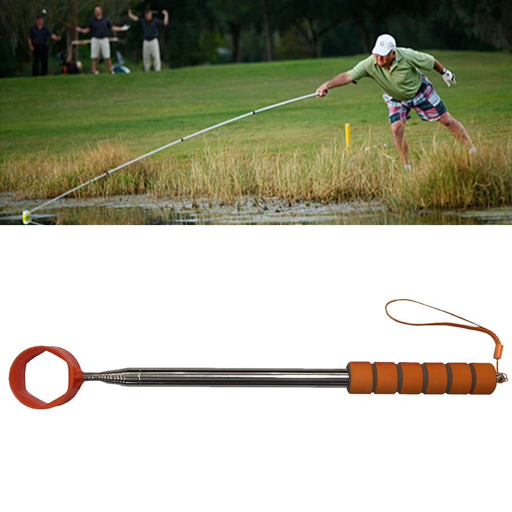 8+ FT Stainless Ball Retriever Telescopic Golf Ball Picker Non-Slip Handle Extendable Golf Ball Retriever