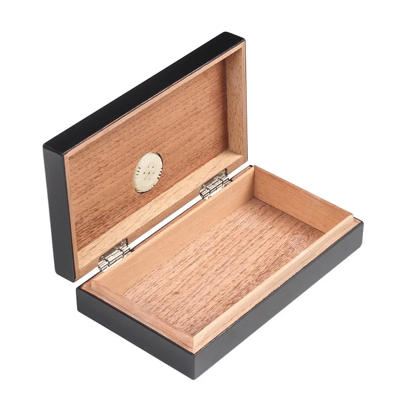 NEW Cedar Wood Cigar Humidor Box Portable Travel Cigar Case Storage 4 Cigars Humidor W/ Humidifier Hygrometer